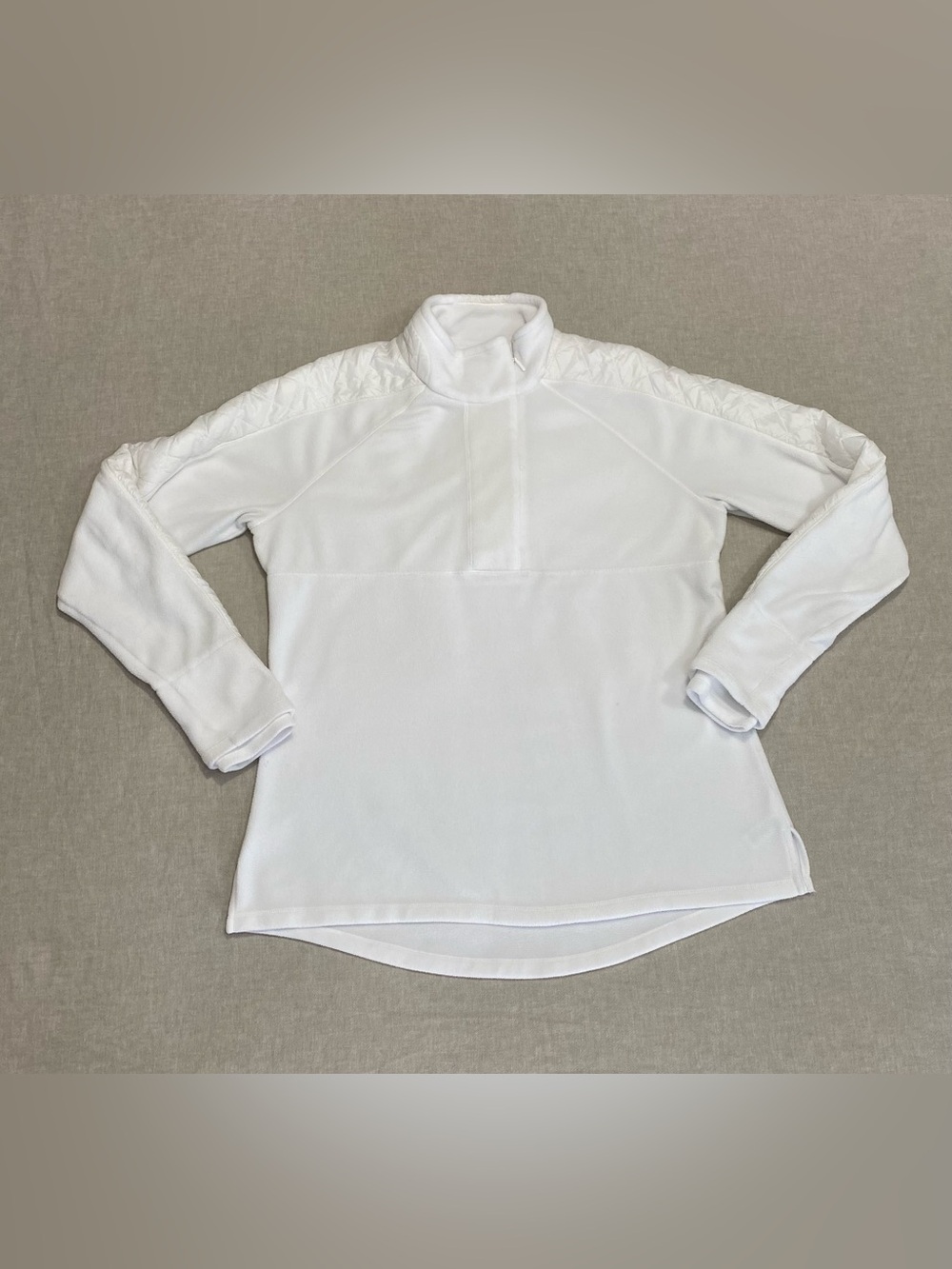ATHLETA Vortex Quilted Fleece Half-Zip Sweater Jacket Sz XL White Hiking Outdoor